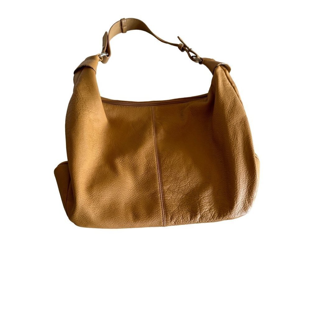 Great American Leatherworks Shoulder Boho Bag Purse Carmel Leather Zip Top